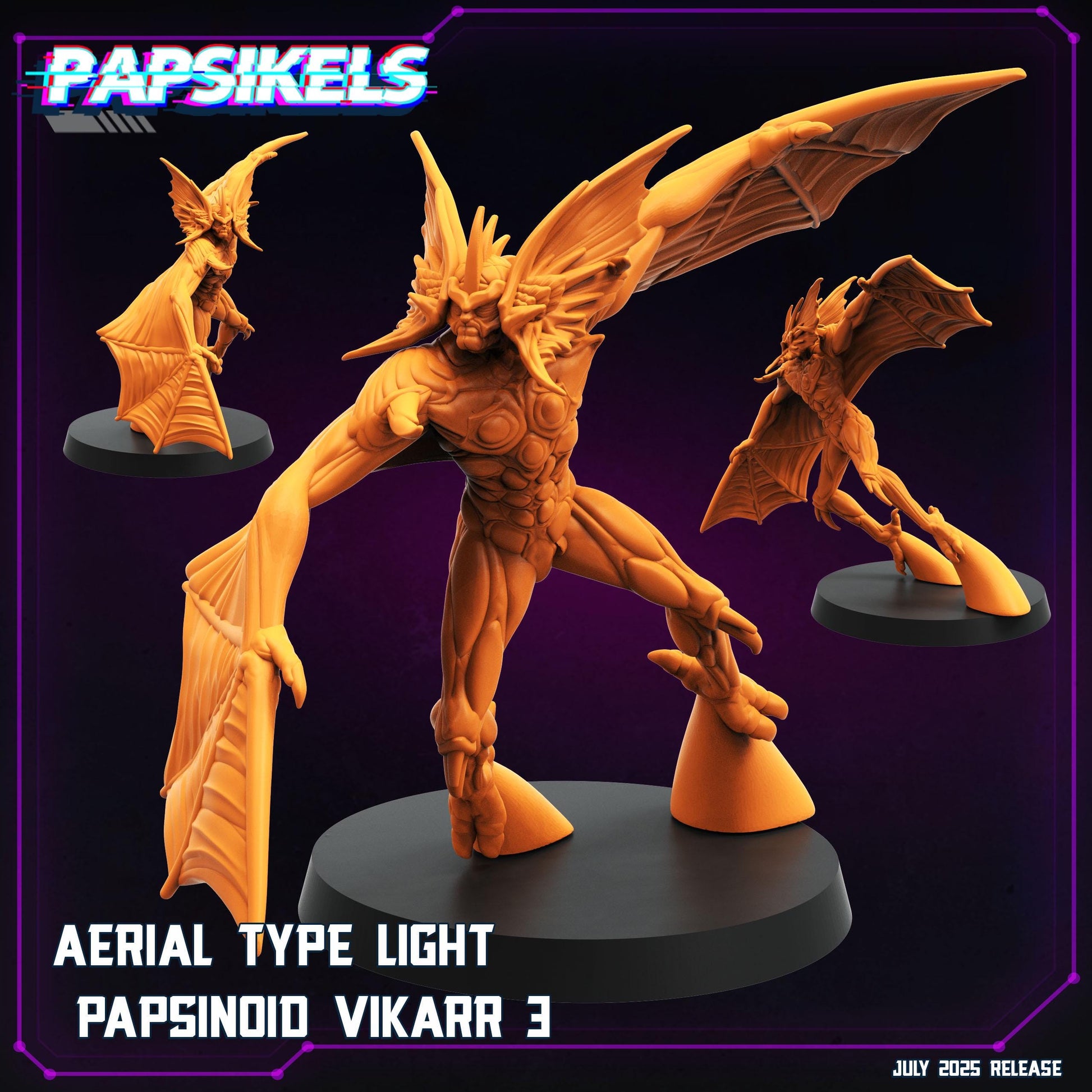 Aerial Type Light Papsinoid Vikarr - Cyberpunk Miniature (sculpted by Papsikels)