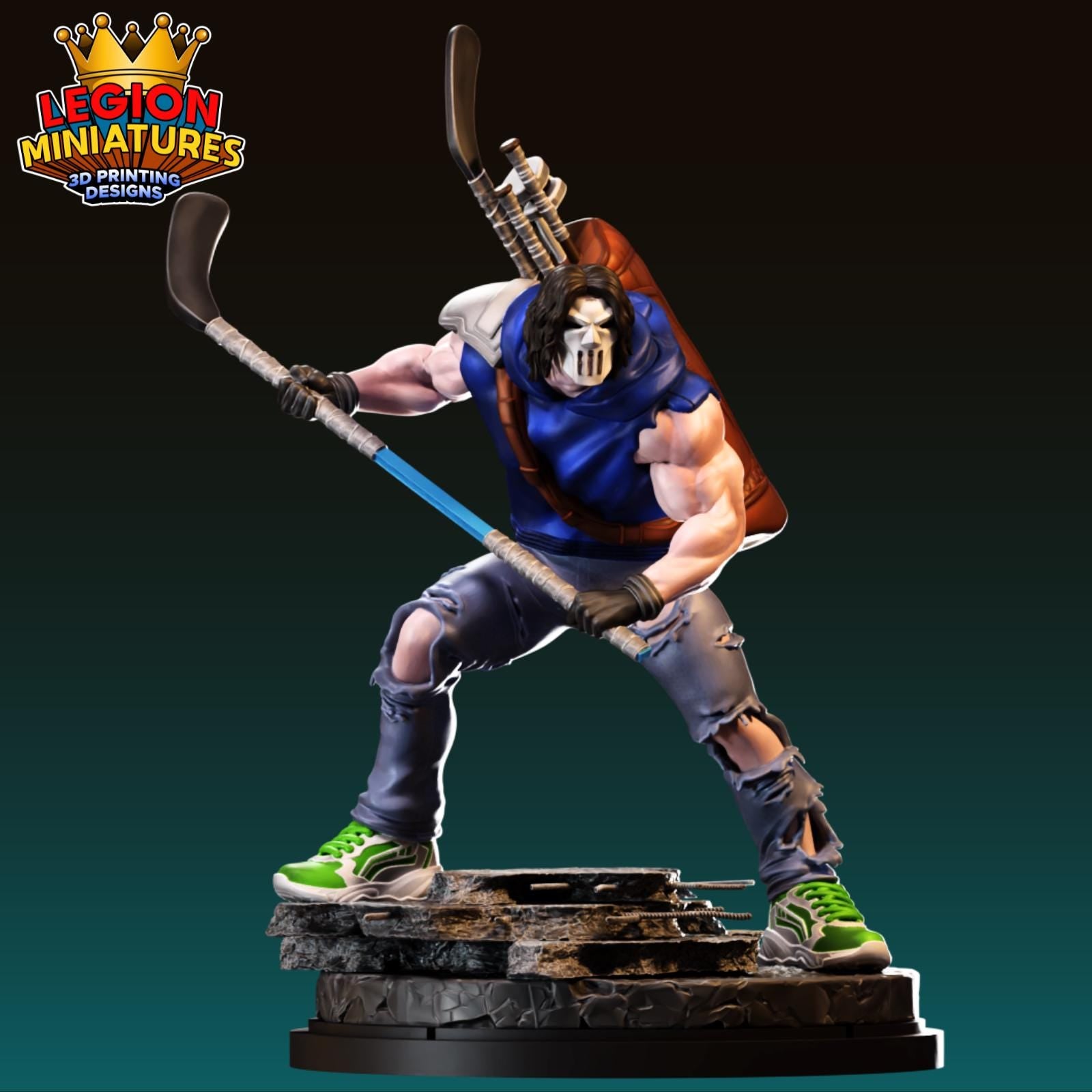 Casey Jones Fan-Art 40mm Miniature (Sculpted by Legion Miniatures) (Crisis Protocol Proxy/Alternative)