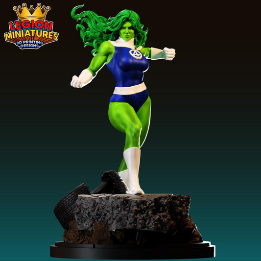She-Hulk FF Fan-Art 40mm Miniature (Sculpted by Legion Miniatures) (Crisis Protocol Proxy/Alternative)