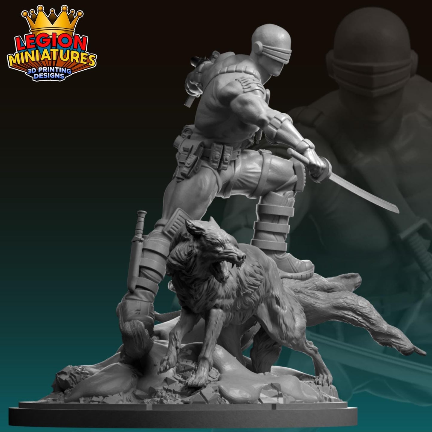 Snake Eyes Fan-Art 40mm Miniature (Sculpted by Legion Miniatures) (Crisis Protocol Proxy/Alternative)