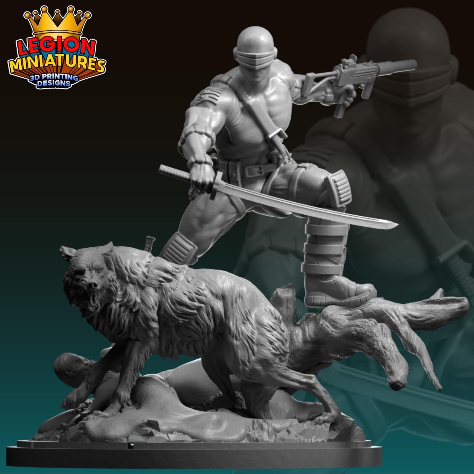 Snake Eyes Fan-Art 40mm Miniature (Sculpted by Legion Miniatures) (Crisis Protocol Proxy/Alternative)