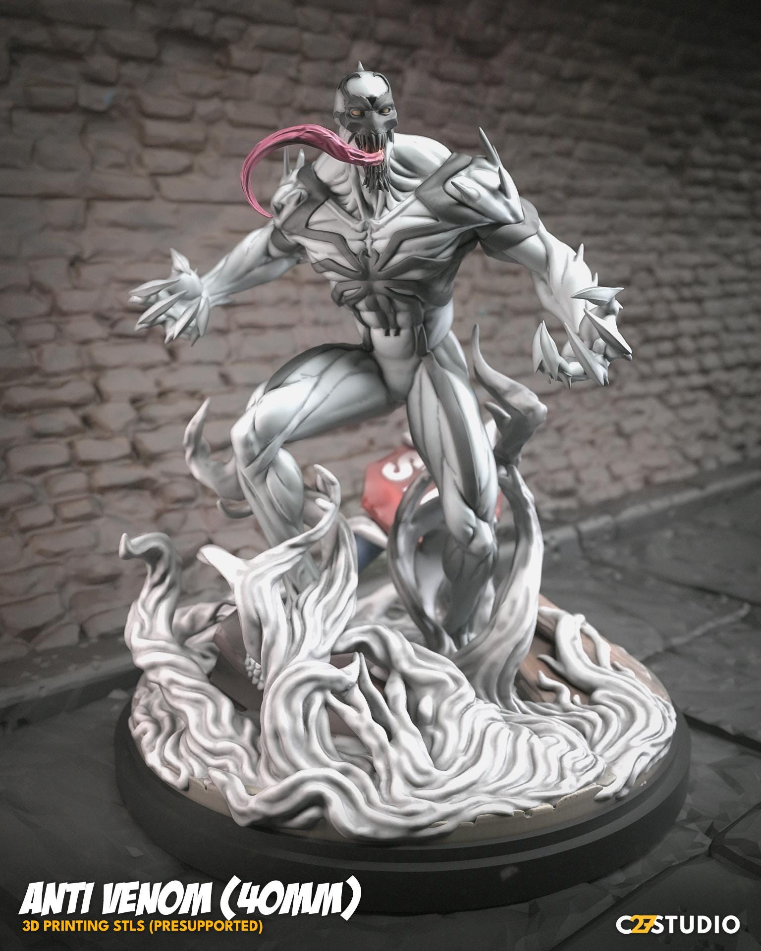 Whiteout / Anti-Venom 40mm miniature (sculpted by C27 collectibles) (Crisis Protocol Proxy/Alternative)