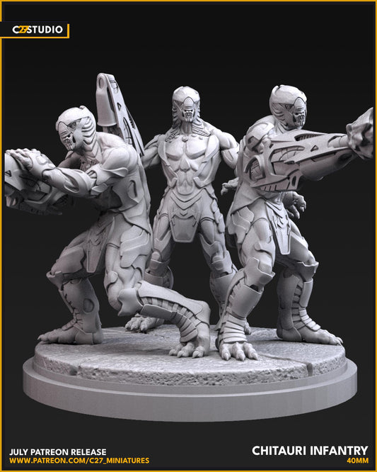Chitauri Infantry - 40mm miniatures (sculpted by C27 collectibles) (Crisis Protocol Proxy/Alternative)