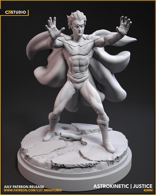Justice (New Warriors) / Astrokinetic 40mm miniature (sculpted by C27 collectibles) (Crisis Protocol Proxy/Alternative)