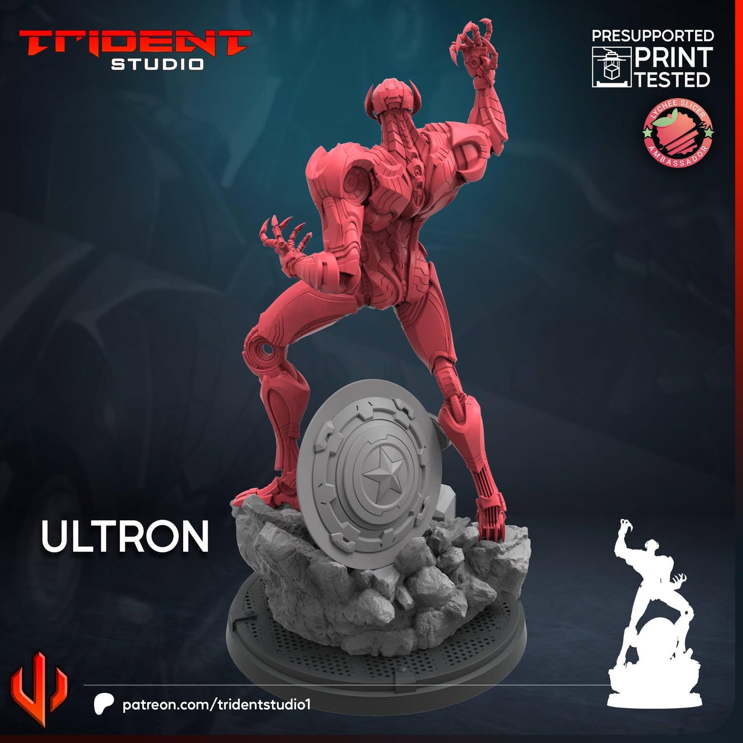 Ultron (Rivals) - (Fan art sculpted by Trident Studio) (Crisis Protocol Proxy/Alternative)