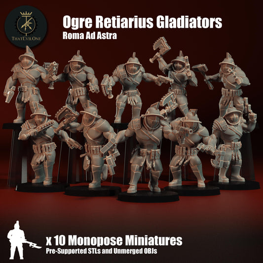 Roman Ogre Retiarius Gladiators (10) (sculpted by That Evil One)