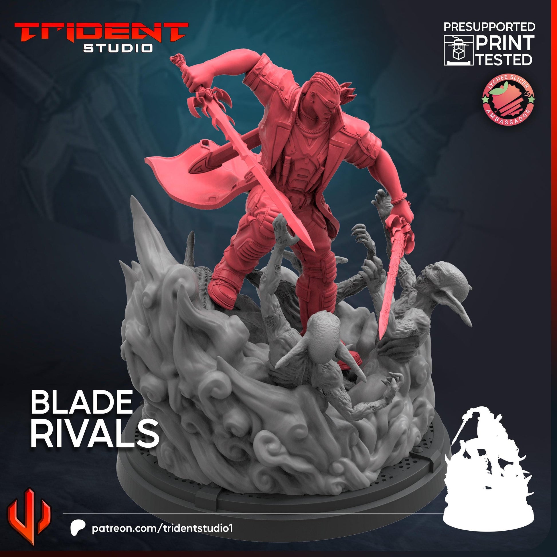 Blade - Rivals (Fan art sculpted by Trident Studio) (Crisis Protocol Proxy/Alternative)