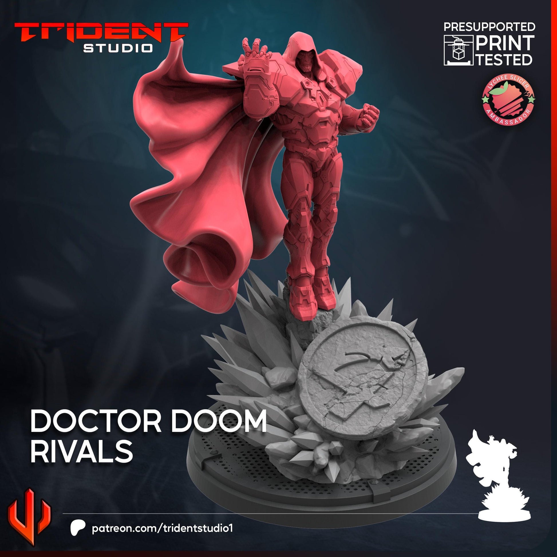 Doctor Doom - Rivals (Fan art sculpted by Trident Studio) (Crisis Protocol Proxy/Alternative)