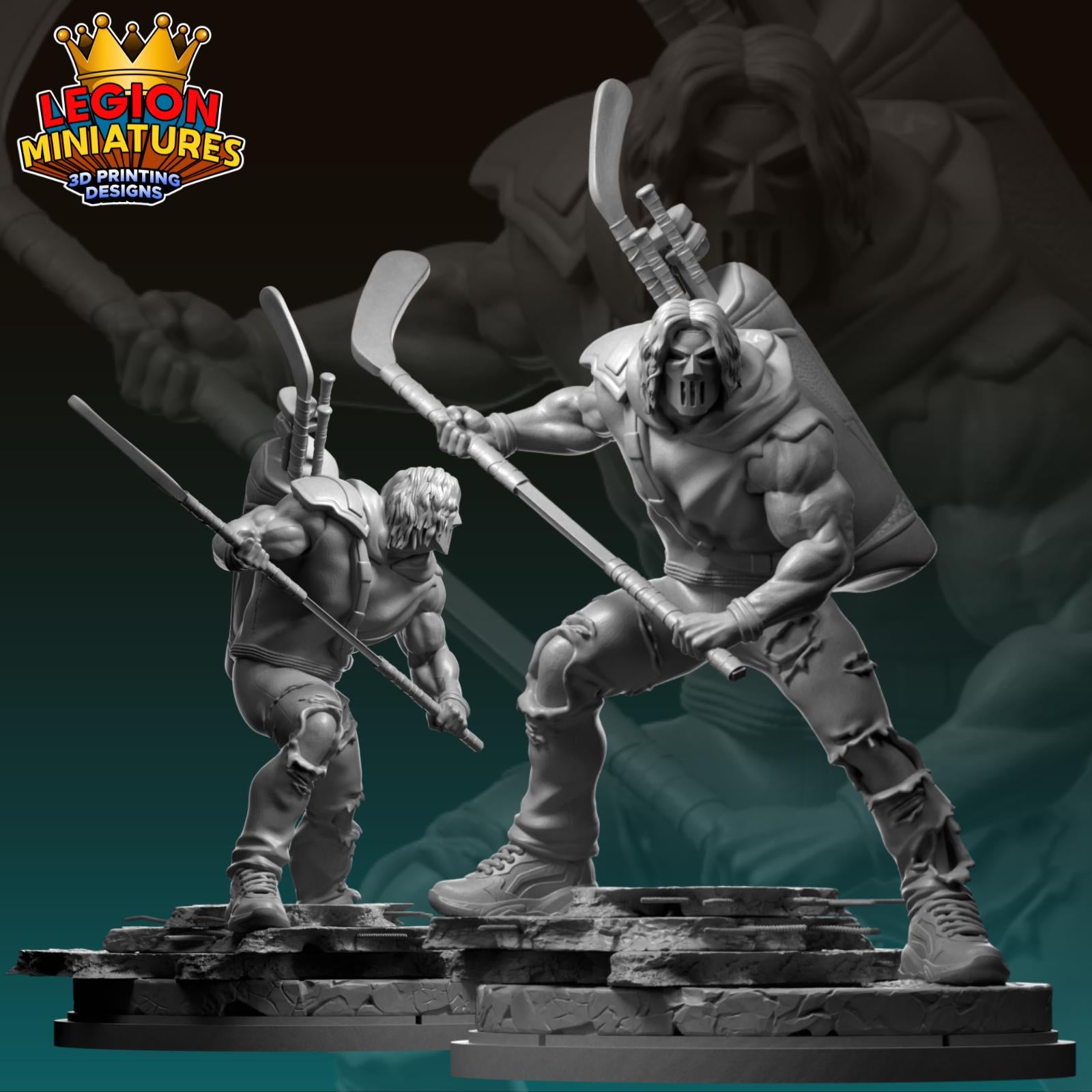 Casey Jones Fan-Art 40mm Miniature (Sculpted by Legion Miniatures) (Crisis Protocol Proxy/Alternative)