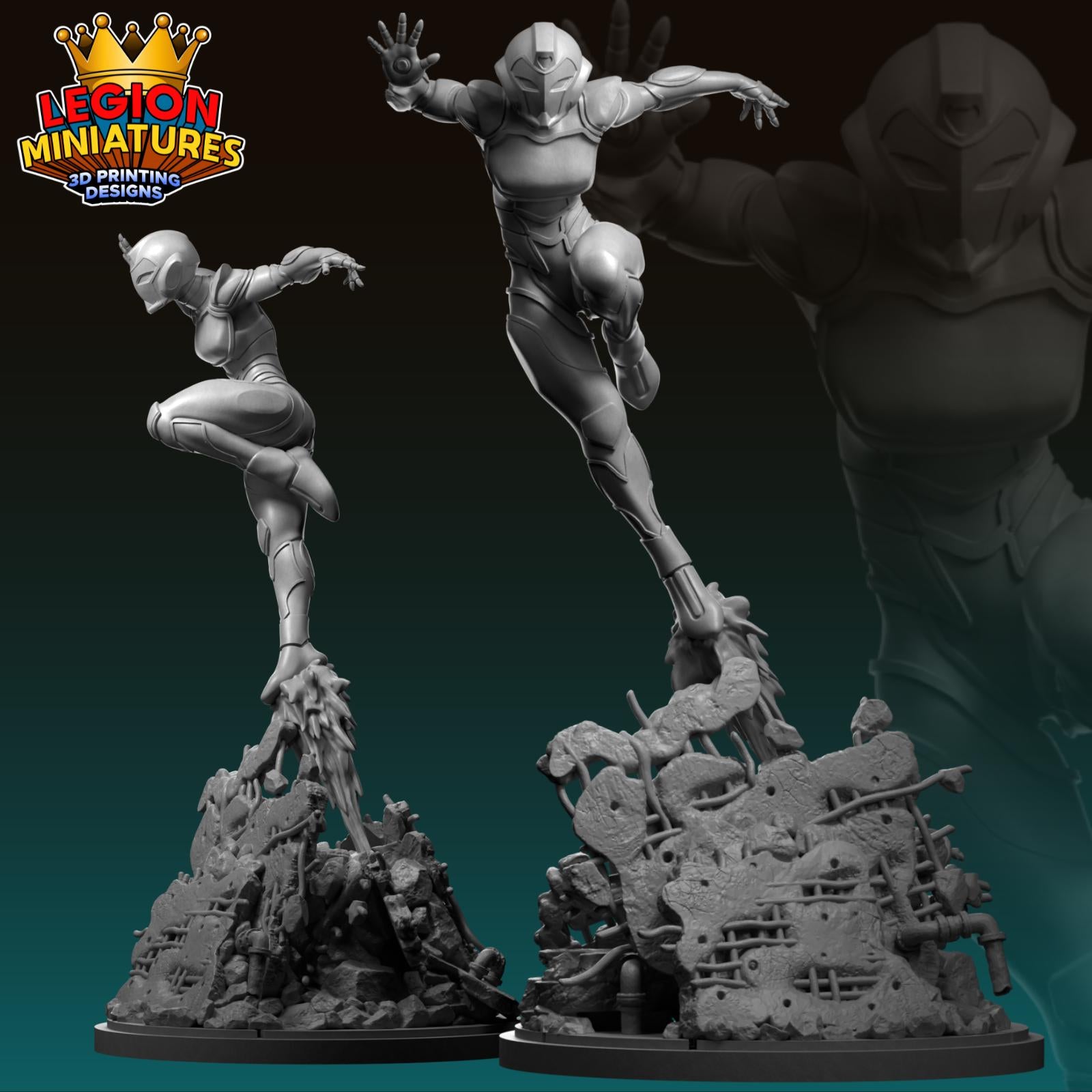 Iron Heart Fan-Art 40mm Miniature (Sculpted by Legion Miniatures) (Crisis Protocol Proxy/Alternative)