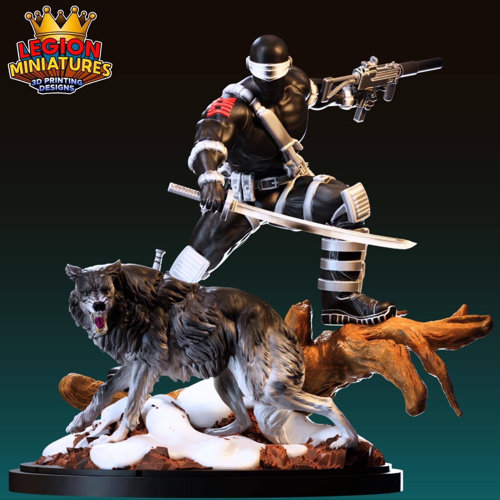 Snake Eyes Fan-Art 40mm Miniature (Sculpted by Legion Miniatures) (Crisis Protocol Proxy/Alternative)