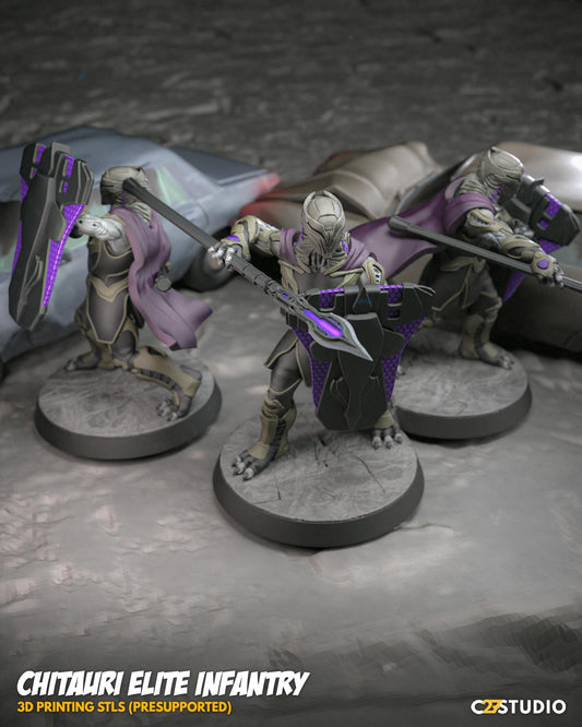 Chitauri Elite - Set of 3 - 32mm miniature (sculpted by C27 collectibles) (Crisis Protocol Proxy/Alternative)