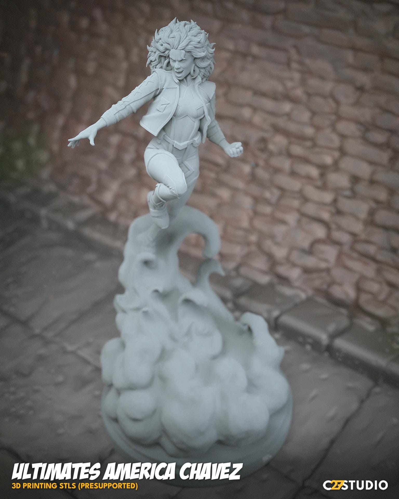 Ultimates America Chavez 40mm miniature (sculpted by C27 collectibles) (Crisis Protocol Proxy/Alternative)