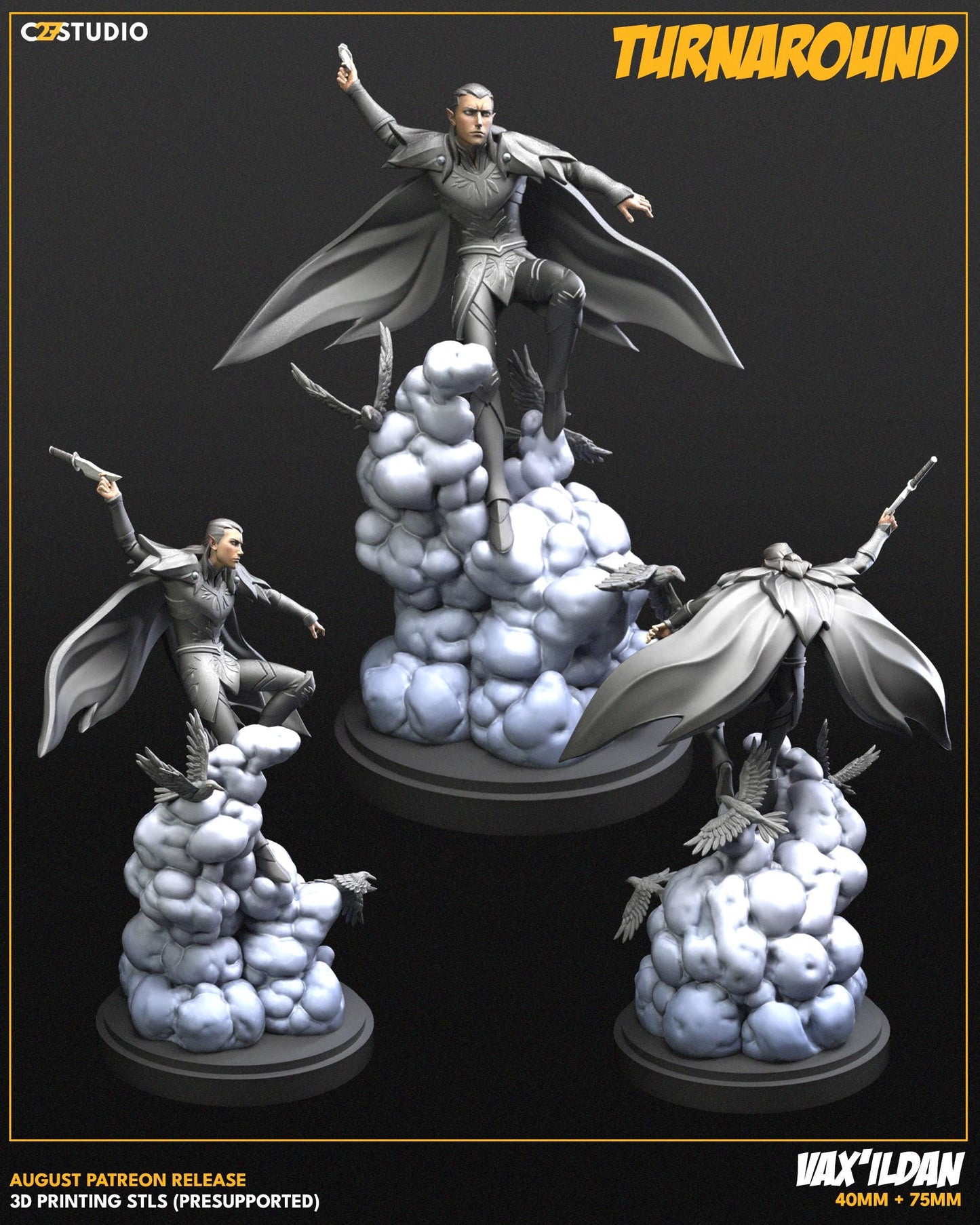 Vax'ildan - 40mm miniature (sculpted by C27 collectibles) (Crisis Protocol Proxy/Alternative)