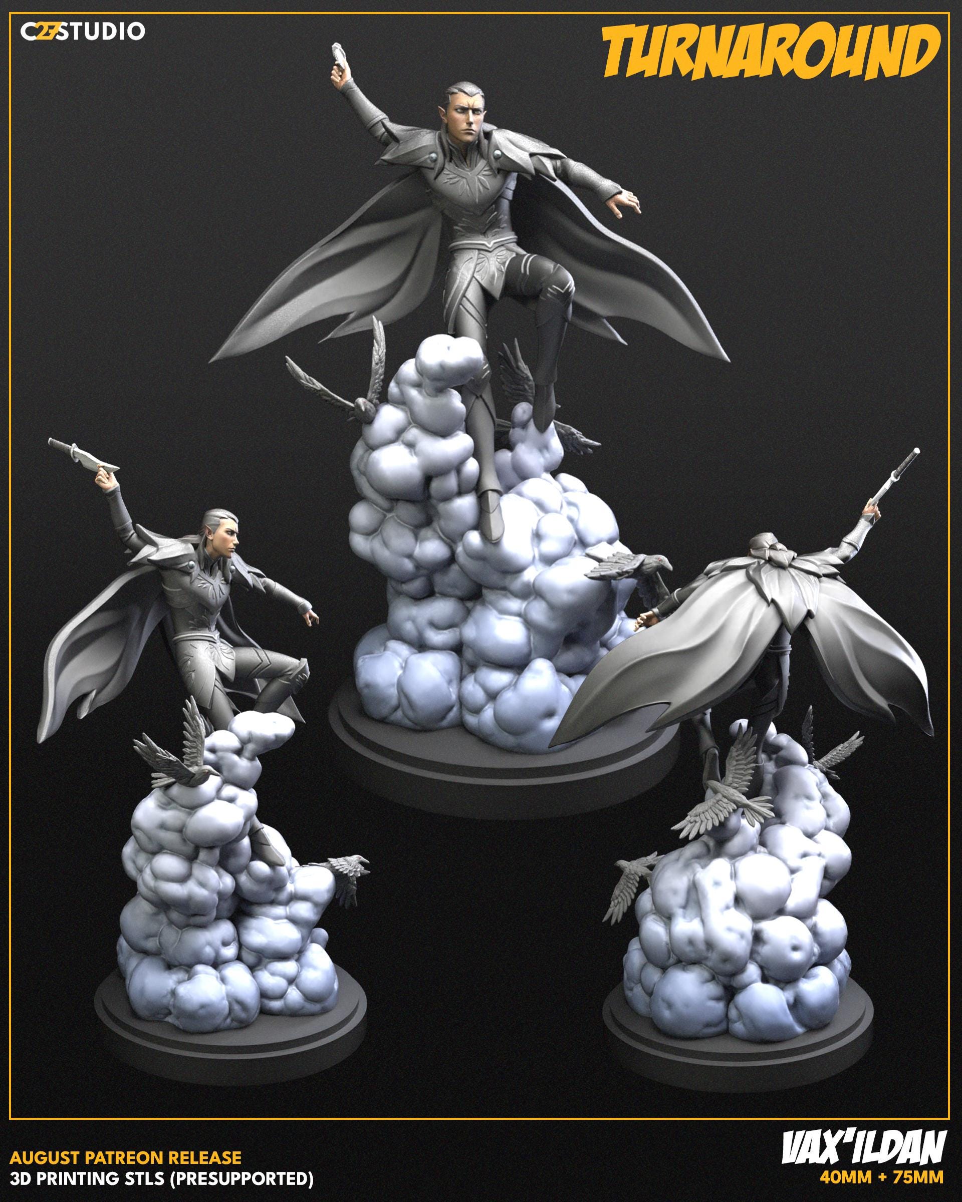 Vax'ildan - 40mm miniature (sculpted by C27 collectibles) (Crisis Protocol Proxy/Alternative)