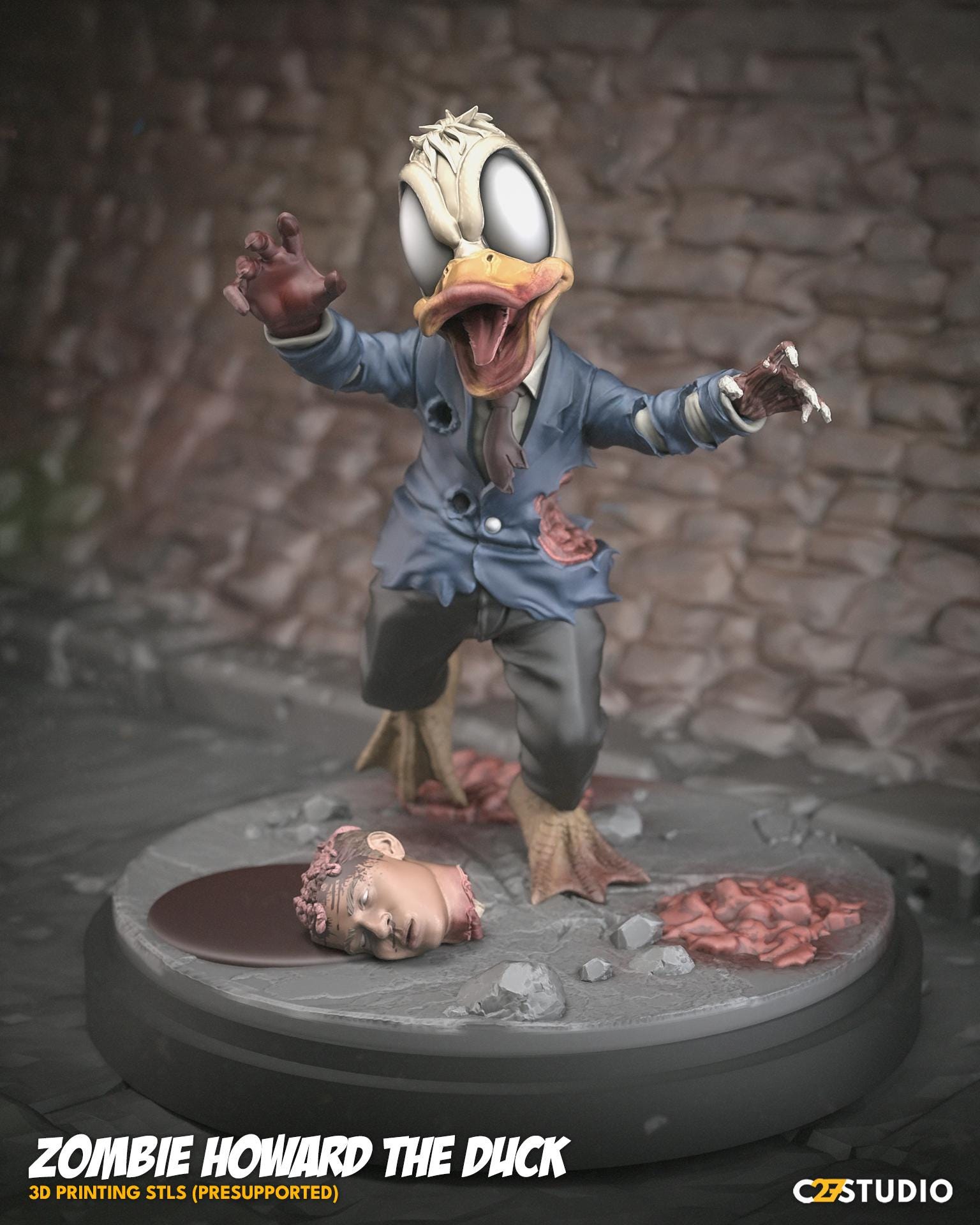 Zombie Howard the Duck 40mm miniature (sculpted by C27 collectibles) (Crisis Protocol Proxy/Alternative)
