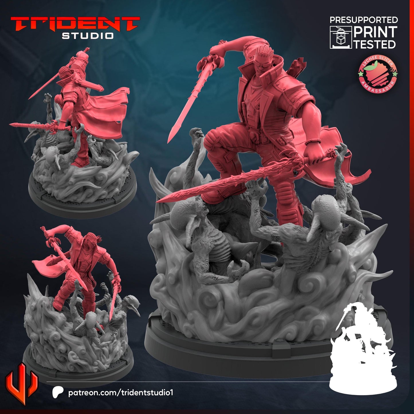 Blade - Rivals (Fan art sculpted by Trident Studio) (Crisis Protocol Proxy/Alternative)