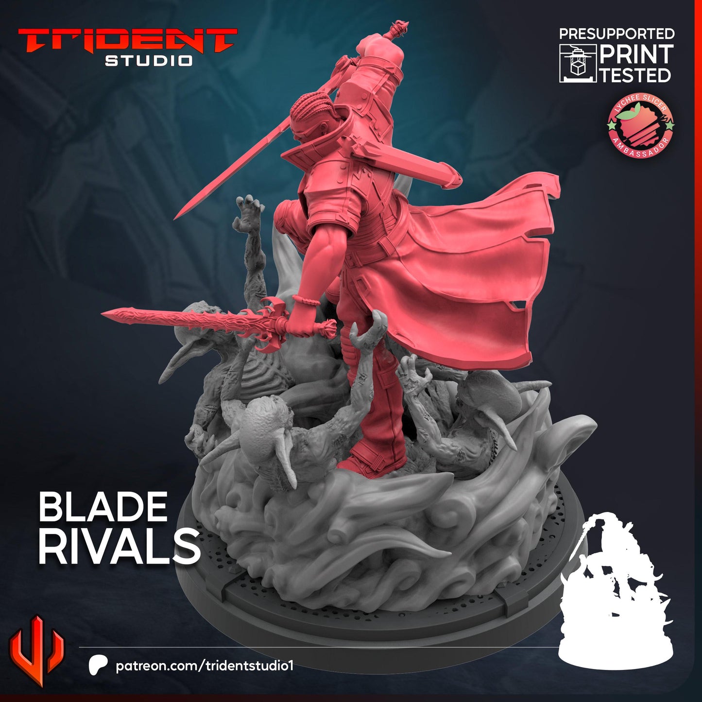 Blade - Rivals (Fan art sculpted by Trident Studio) (Crisis Protocol Proxy/Alternative)
