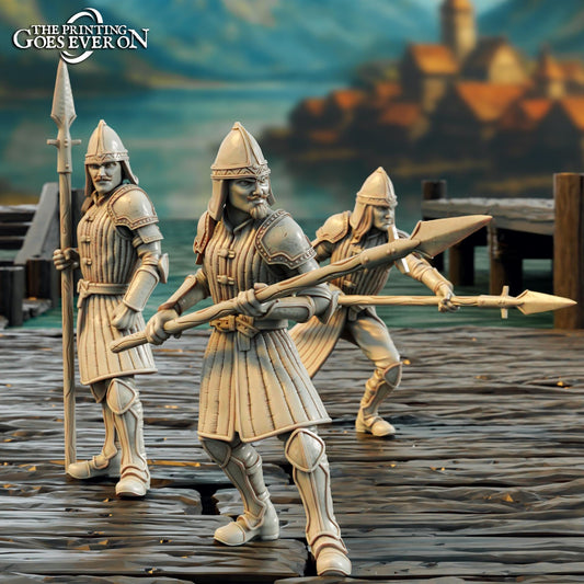 Driftport Spearmen - Driftport Town (sculpted by Print Goes Ever On)