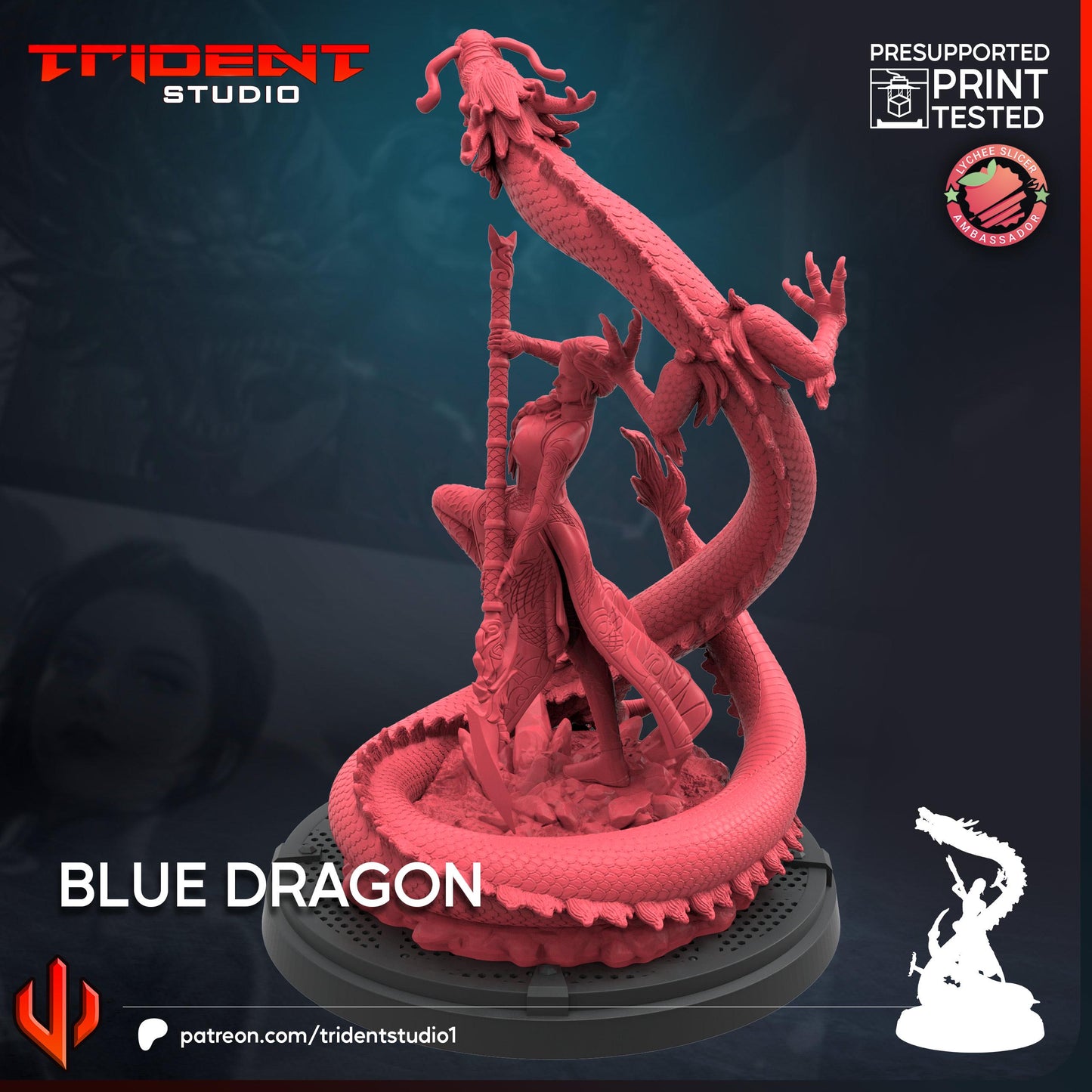 Blue Dragon (Fan art sculpted by Trident Studio) (Crisis Protocol Proxy/Alternative)