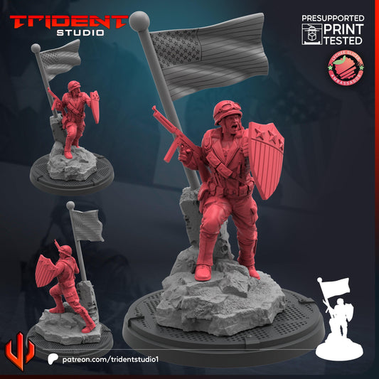 Captain America WW2 (Fan art sculpted by Trident Studio) (Crisis Protocol Proxy/Alternative)