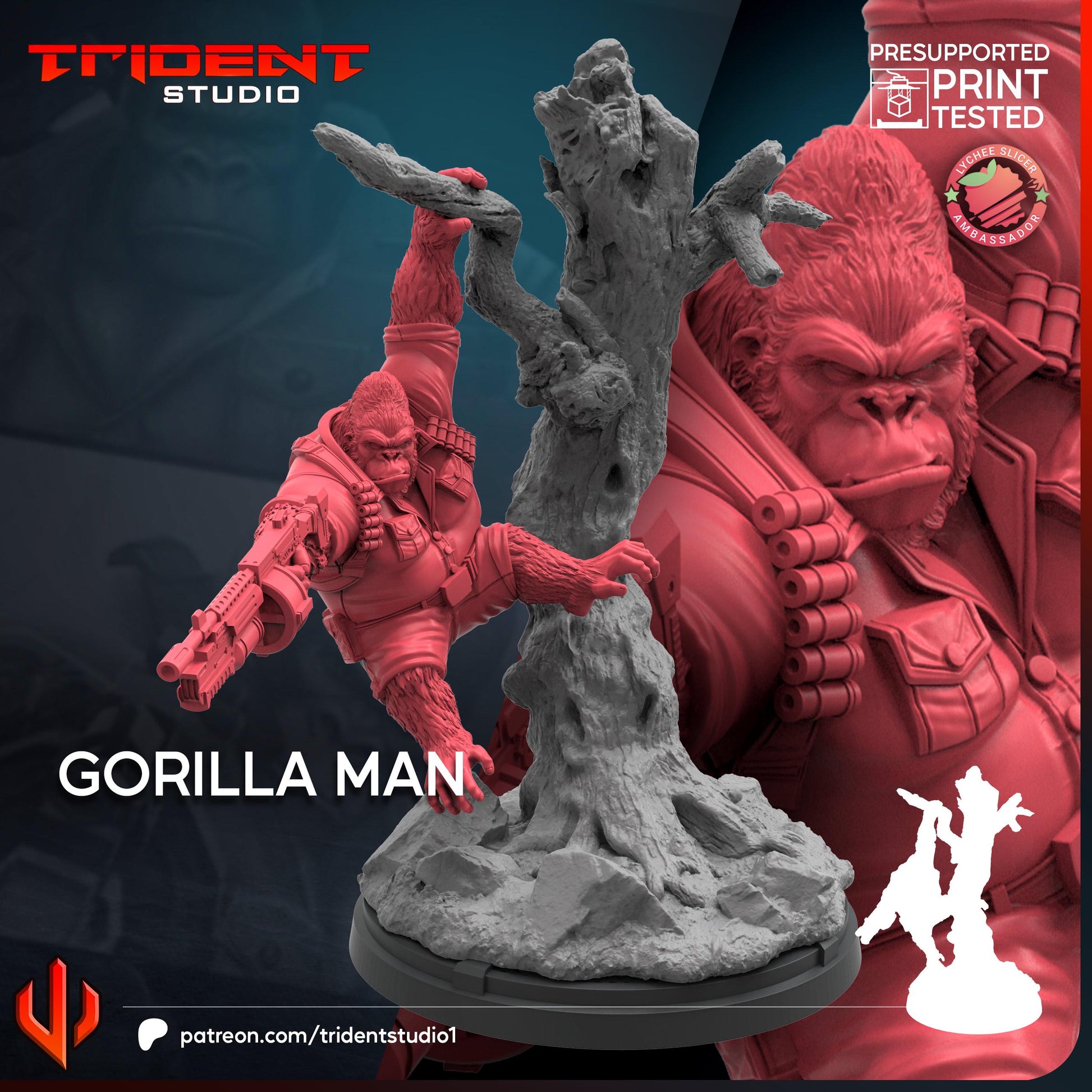 Gorilla Man (Fan art sculpted by Trident Studio) (Crisis Protocol Proxy/Alternative)