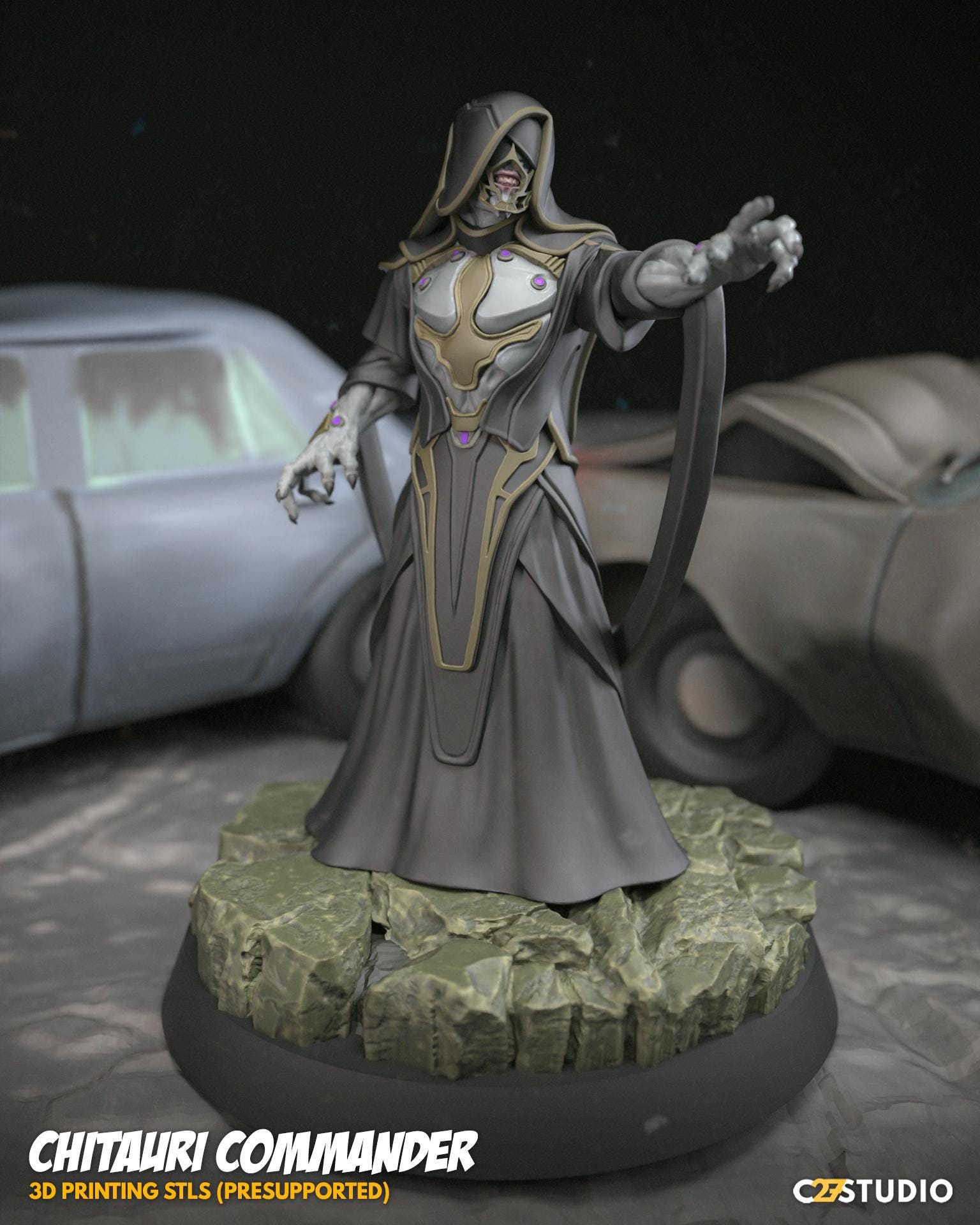 Chitauri Commander 32mm miniature (sculpted by C27 collectibles) (Crisis Protocol Proxy/Alternative)