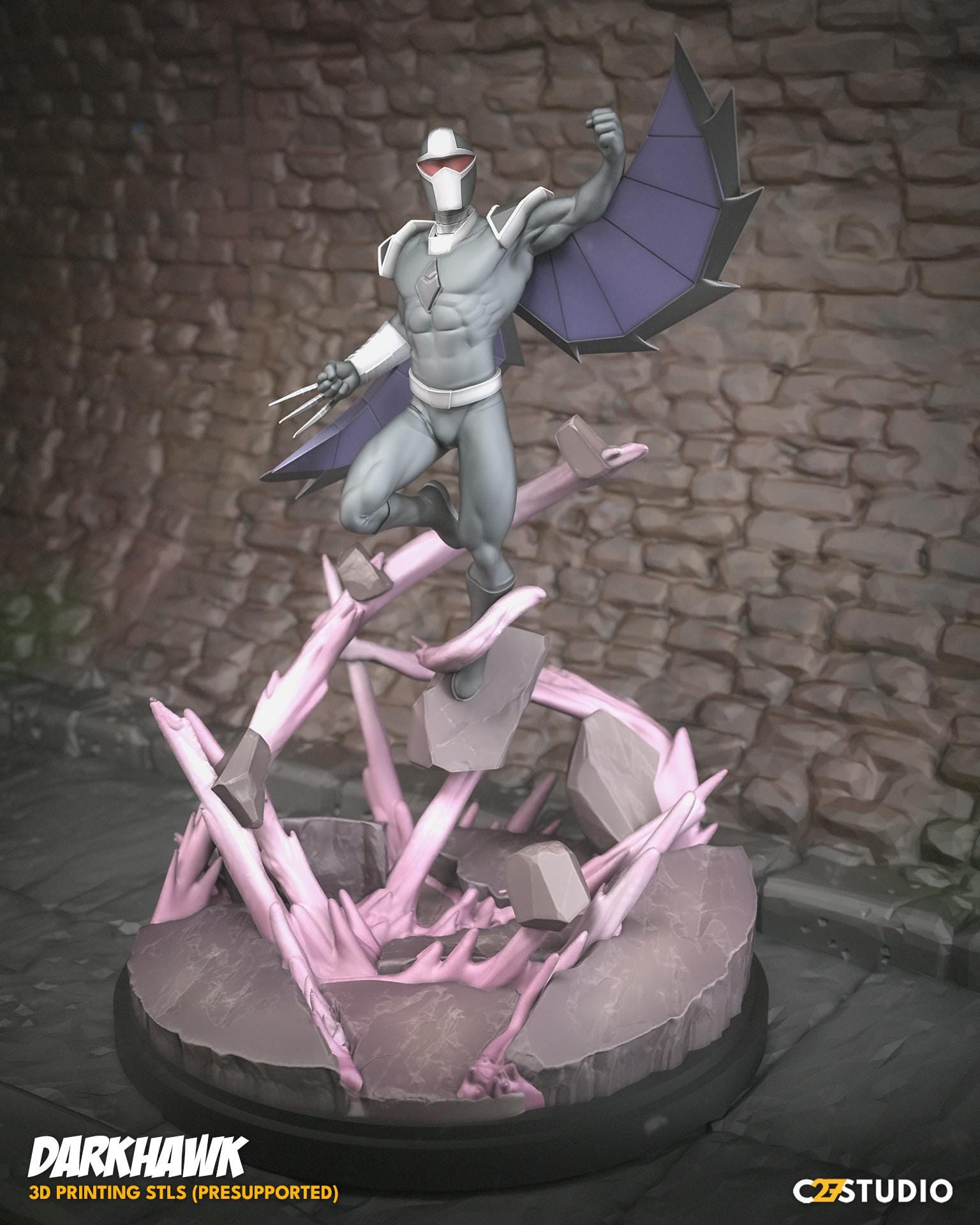Darkhawk / 40mm miniature (sculpted by C27 collectibles) (Crisis Protocol Proxy/Alternative)
