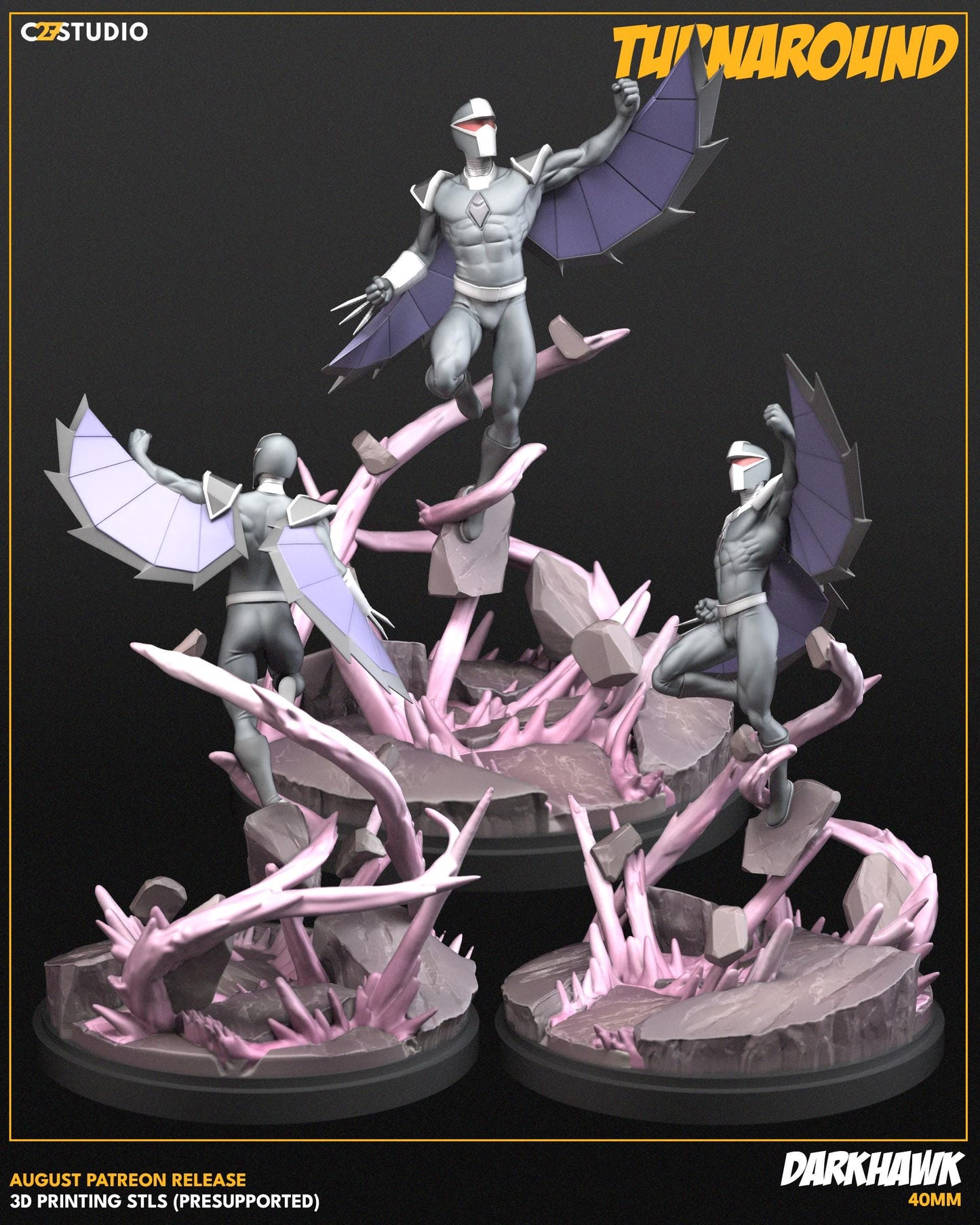 Darkhawk / 40mm miniature (sculpted by C27 collectibles) (Crisis Protocol Proxy/Alternative)