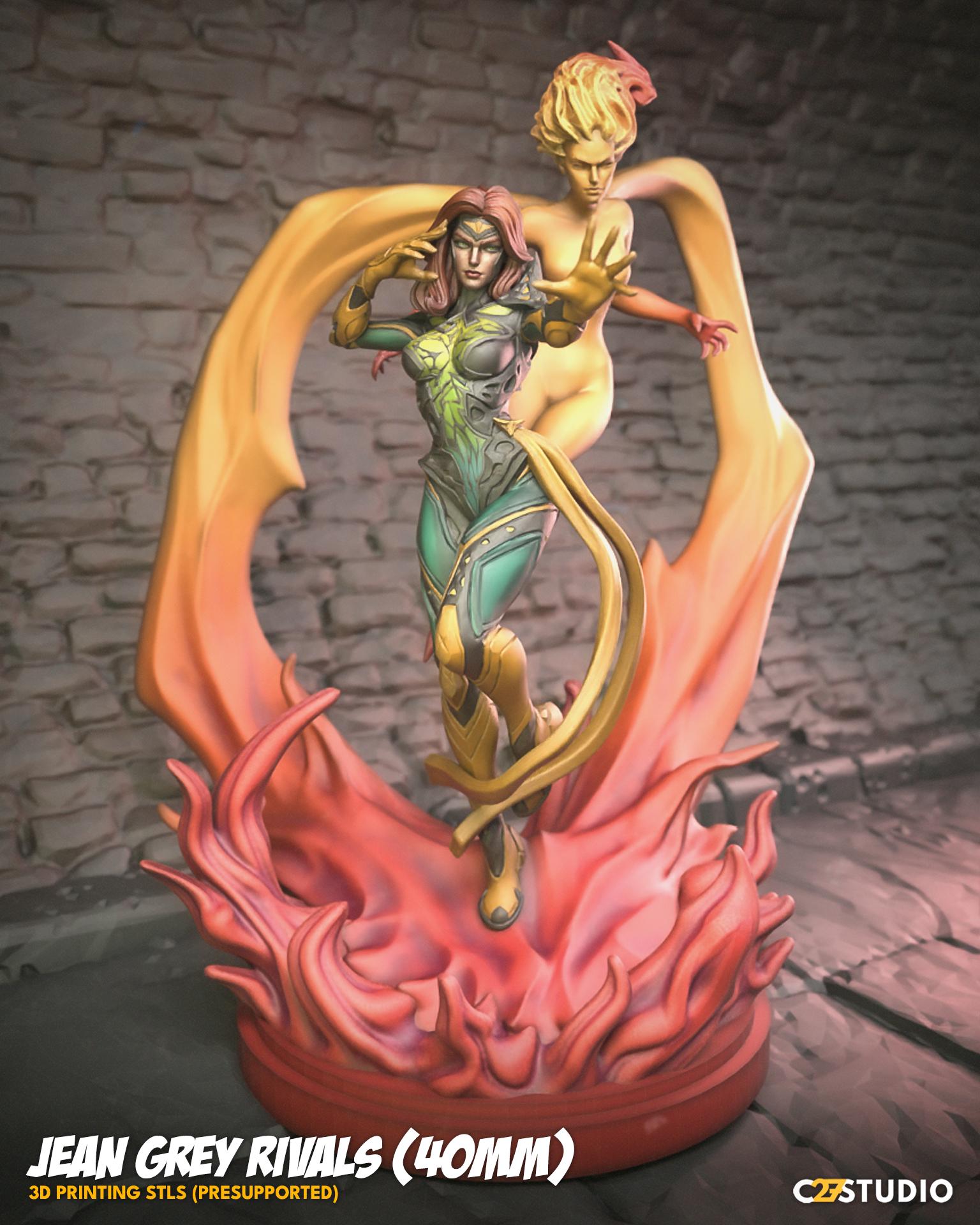 Jeany Grey - Rivals / Telekween - 40mm miniature (sculpted by C27 collectibles) (Crisis Protocol Proxy/Alternative)