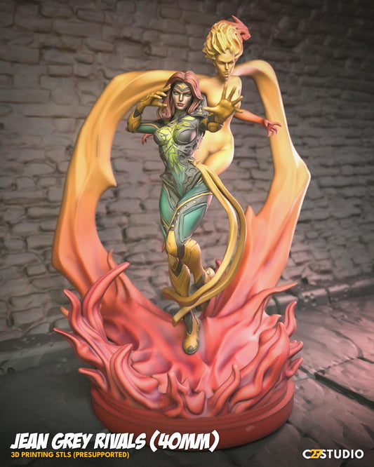 Jeany Grey - Rivals / Telekween - 40mm miniature (sculpted by C27 collectibles) (Crisis Protocol Proxy/Alternative)