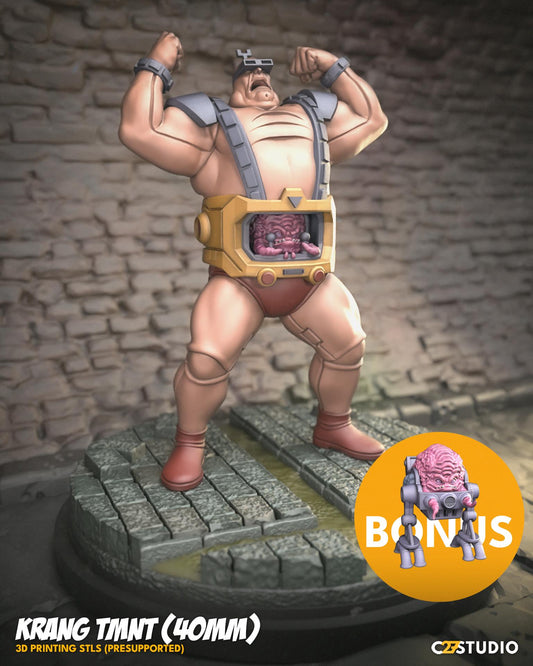 Krang / Meatball Supreme 40mm miniature (sculpted by C27 collectibles) (Crisis Protocol Proxy/Alternative)