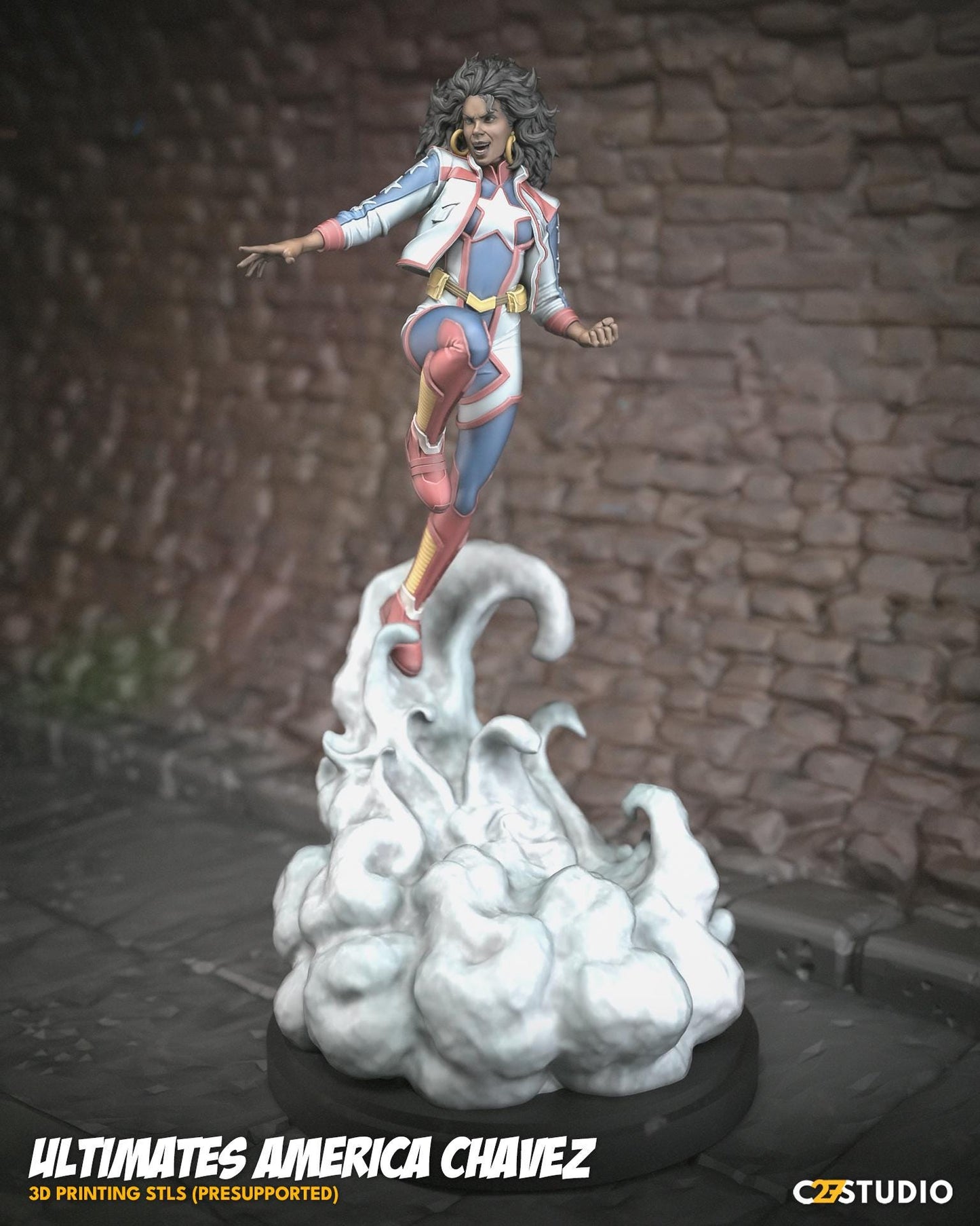 Ultimates America Chavez 40mm miniature (sculpted by C27 collectibles) (Crisis Protocol Proxy/Alternative)