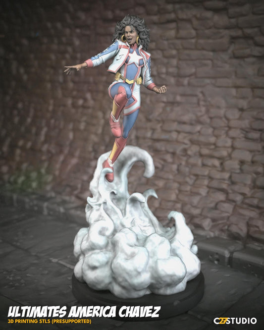 Ultimates America Chavez 40mm miniature (sculpted by C27 collectibles) (Crisis Protocol Proxy/Alternative)