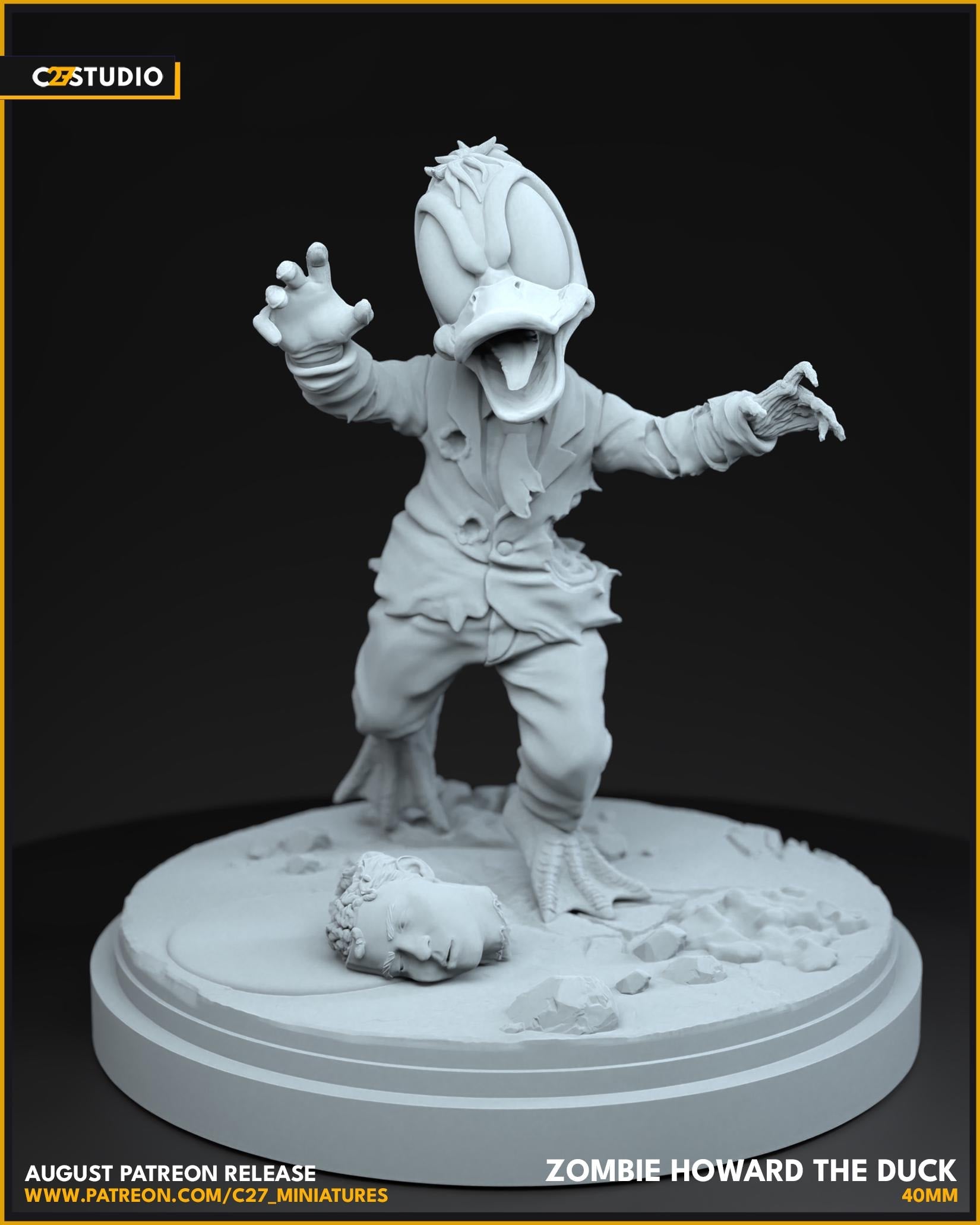 Zombie Howard the Duck 40mm miniature (sculpted by C27 collectibles) (Crisis Protocol Proxy/Alternative)