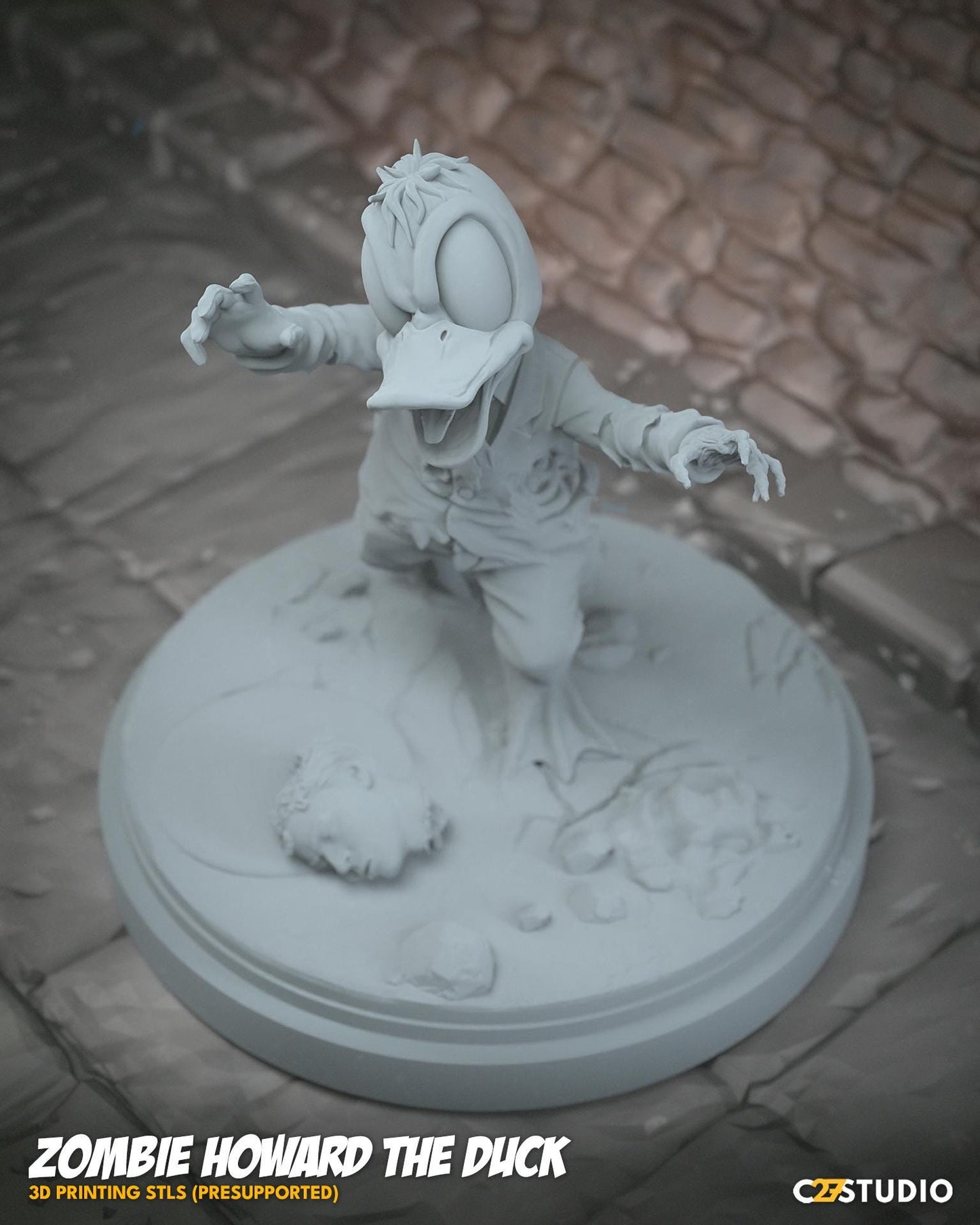 Zombie Howard the Duck 40mm miniature (sculpted by C27 collectibles) (Crisis Protocol Proxy/Alternative)