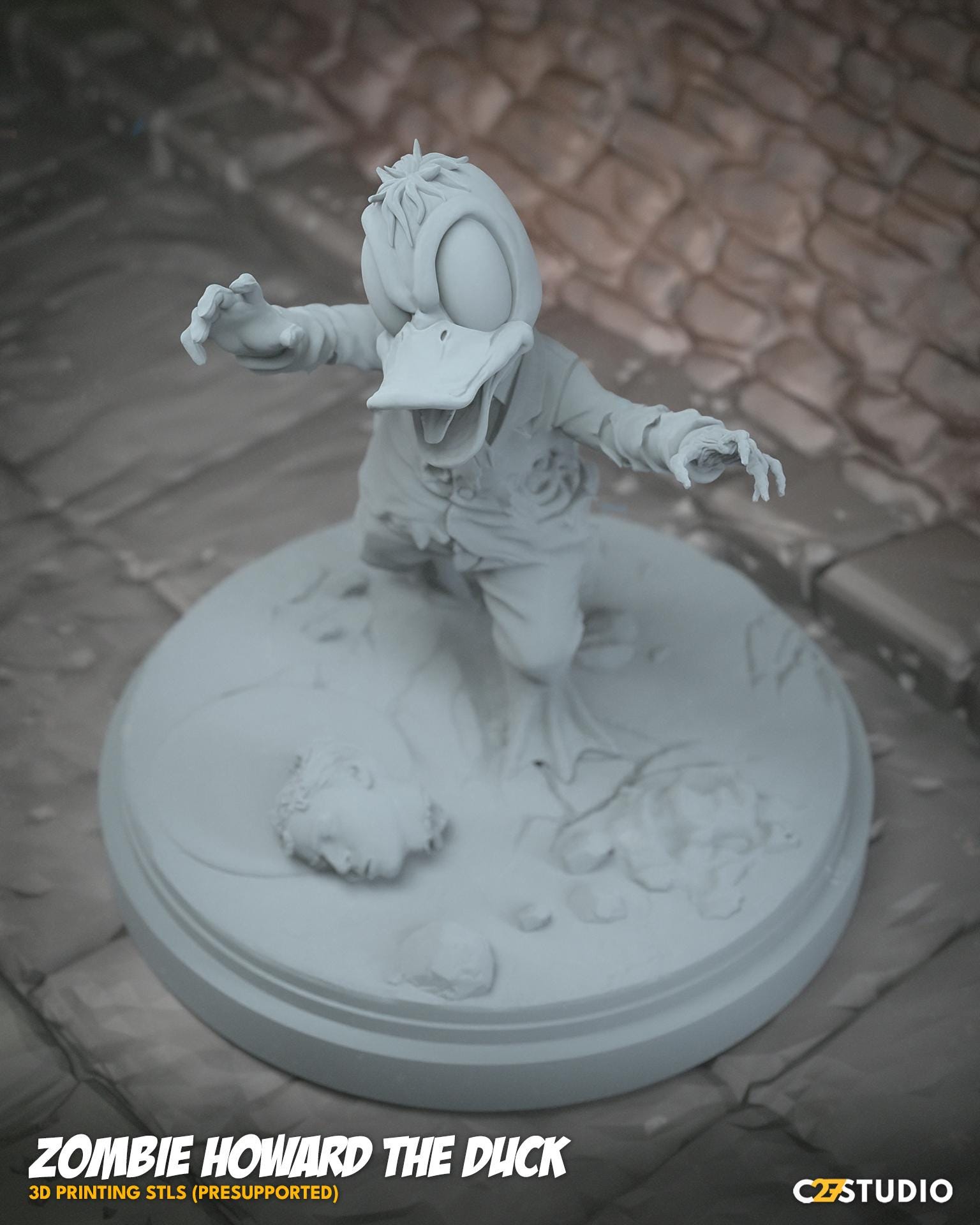Zombie Howard the Duck 40mm miniature (sculpted by C27 collectibles) (Crisis Protocol Proxy/Alternative)