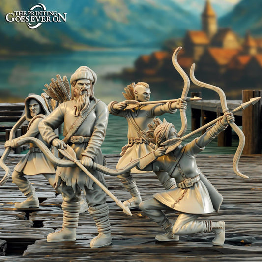 Driftport Townsfolk Militia Archers - Driftport Town (sculpted by Print Goes Ever On)