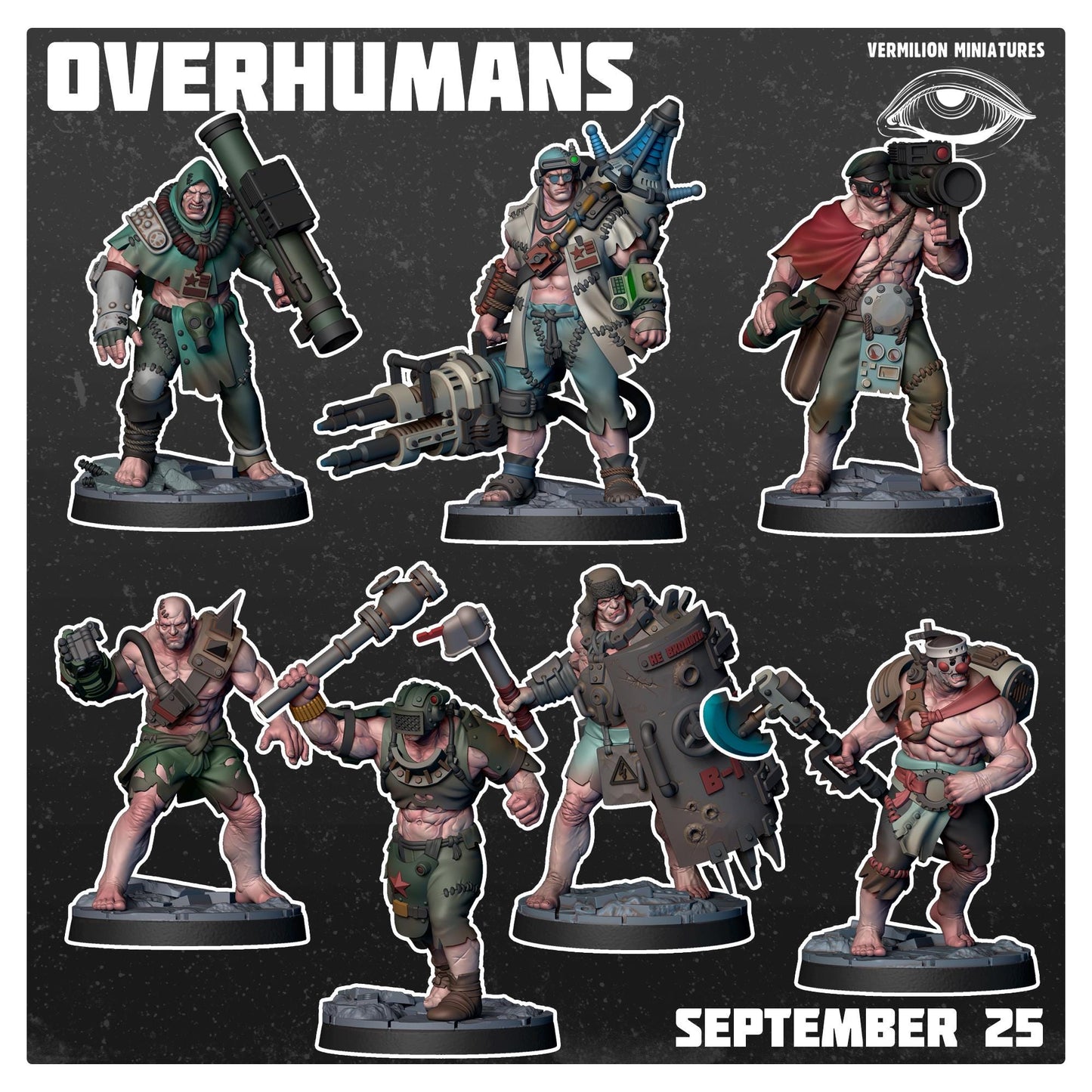 Overhumans Warband - 7 Models (Sculpted by Vermillion Miniatures)
