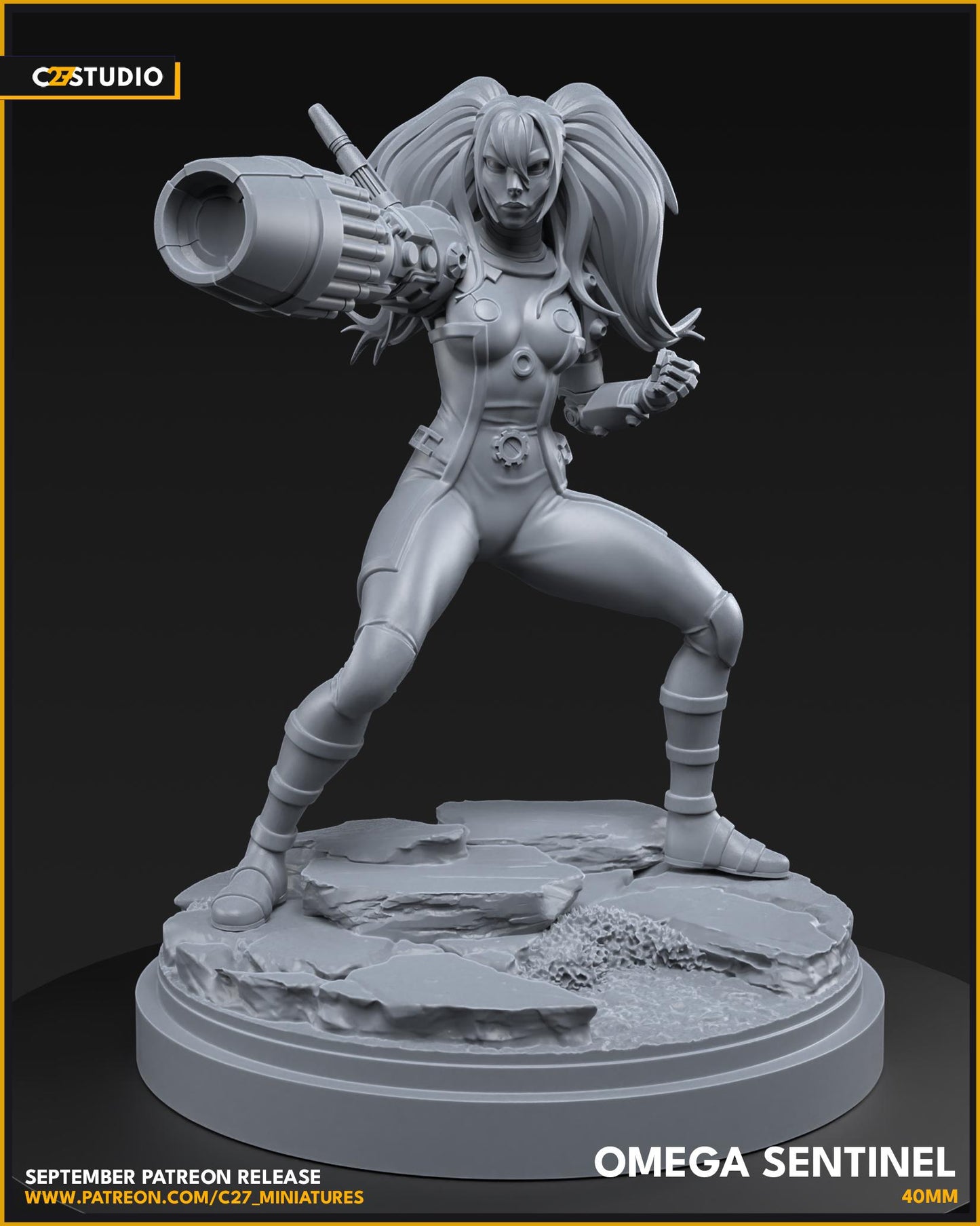 Omega Sentinel - 40mm miniature (sculpted by C27 collectibles) (Crisis Protocol Proxy/Alternative)