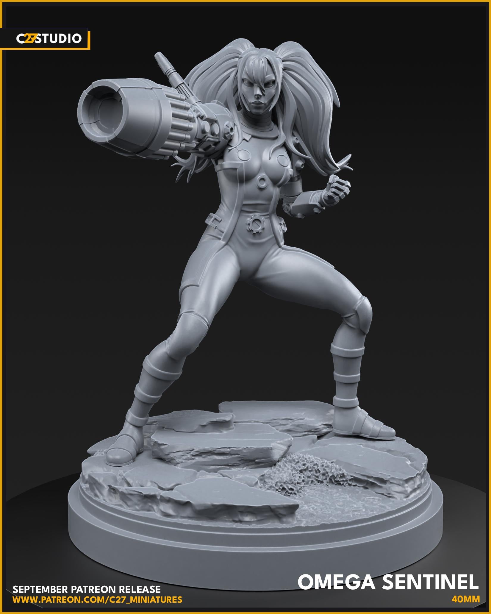 Omega Sentinel - 40mm miniature (sculpted by C27 collectibles) (Crisis Protocol Proxy/Alternative)