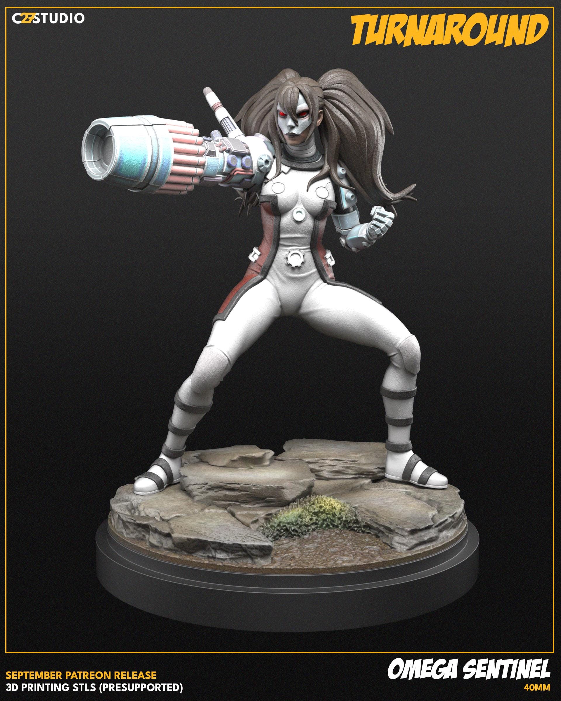 Omega Sentinel - 40mm miniature (sculpted by C27 collectibles) (Crisis Protocol Proxy/Alternative)