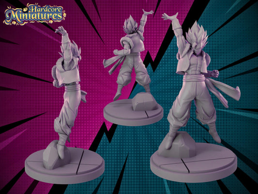 Gogeta 1 - Dragonball Fan Art 40mm Miniature (Sculpted by Hardcore Miniatures) (Crisis Protocol Proxy/Alternative)