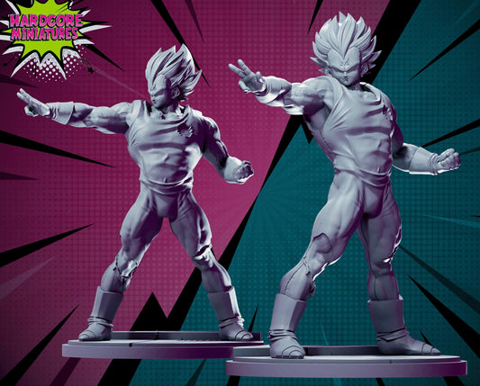 Vegeta - Dragonball Fan Art 40mm Miniature (Sculpted by Hardcore Miniatures) (Crisis Protocol Proxy/Alternative)