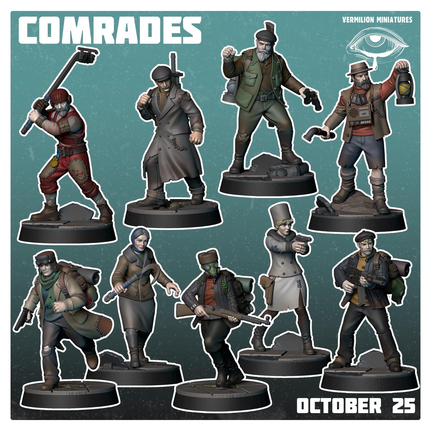 Comrades Full Warband (Inc Terrain) - (Sculpted by Vermillion Miniatures)