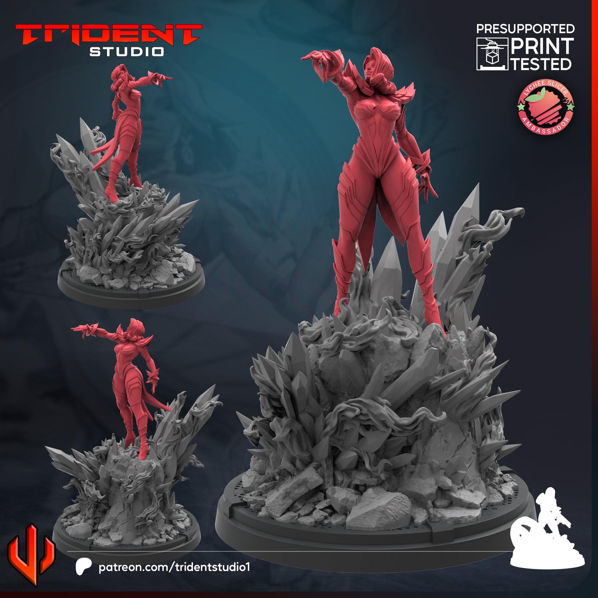 Emma Frost - Phoenix - Rivals (Fan art sculpted by Trident Studio) (Crisis Protocol Proxy/Alternative)