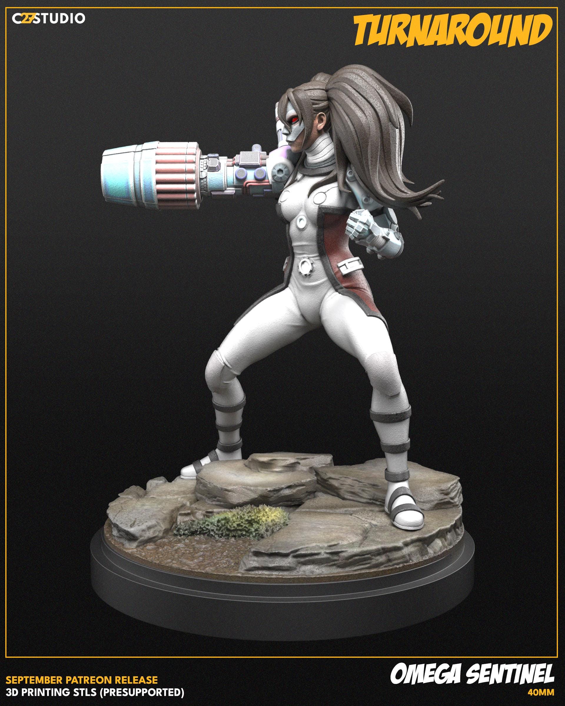 Omega Sentinel - 40mm miniature (sculpted by C27 collectibles) (Crisis Protocol Proxy/Alternative)