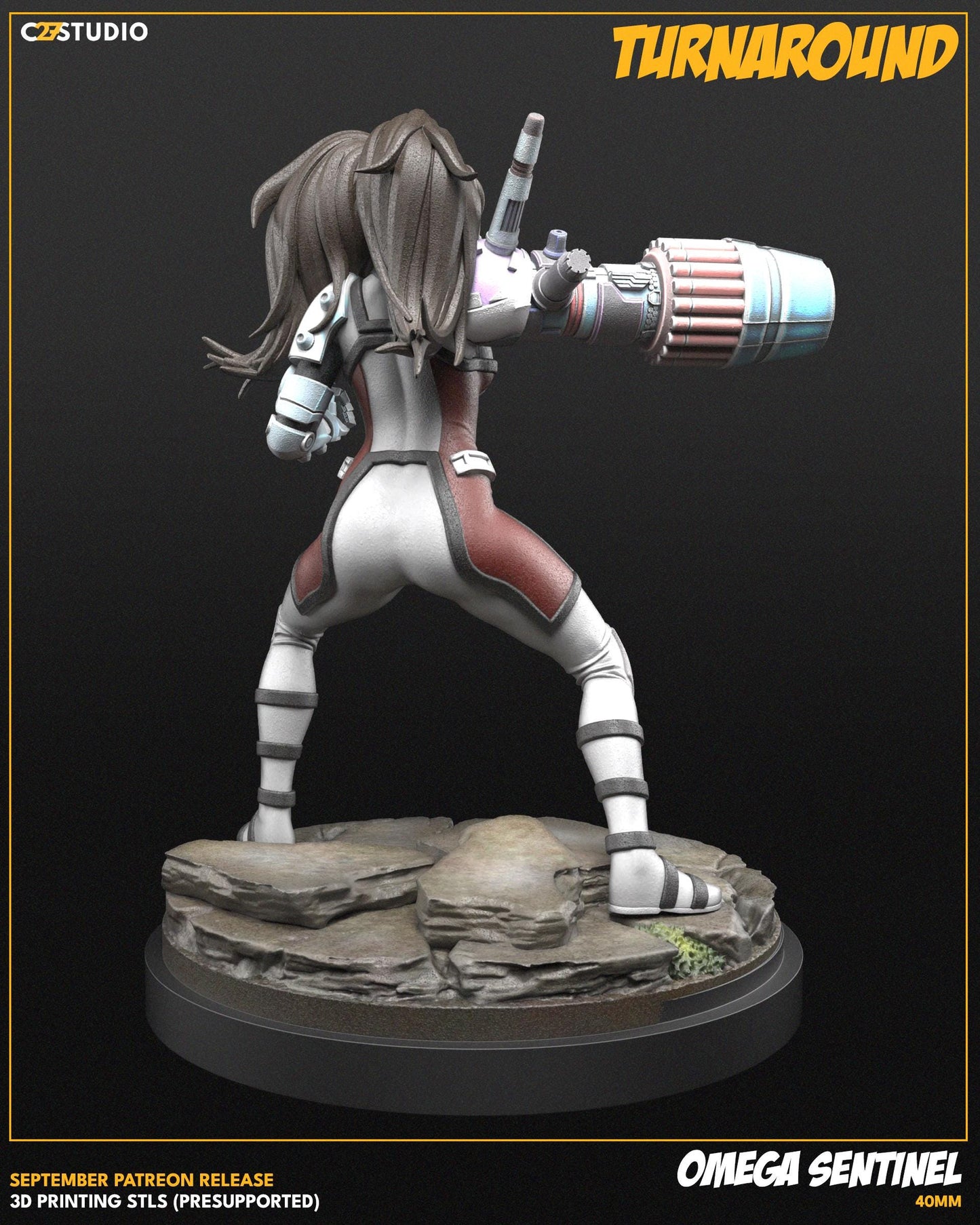 Omega Sentinel - 40mm miniature (sculpted by C27 collectibles) (Crisis Protocol Proxy/Alternative)