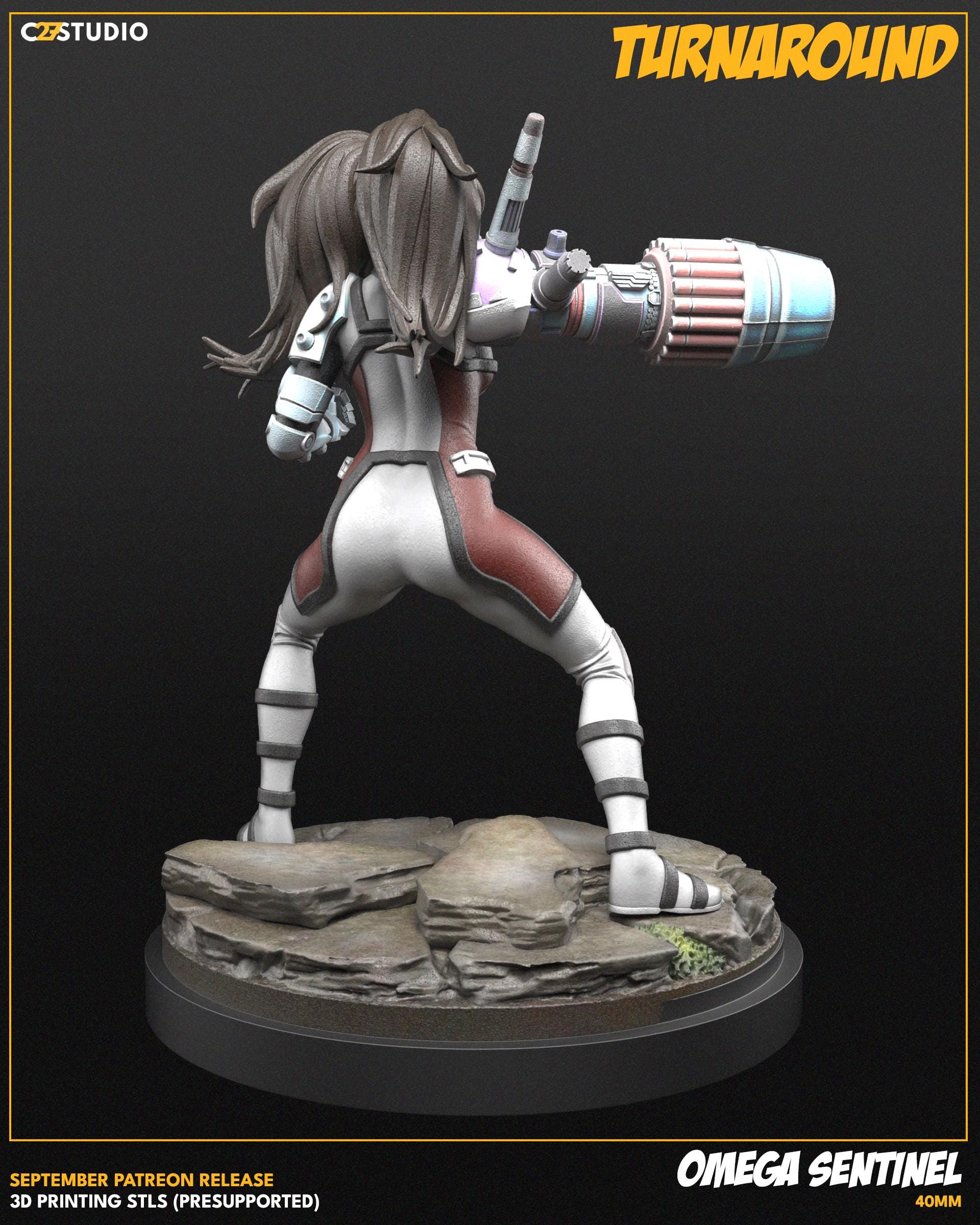 Omega Sentinel - 40mm miniature (sculpted by C27 collectibles) (Crisis Protocol Proxy/Alternative)