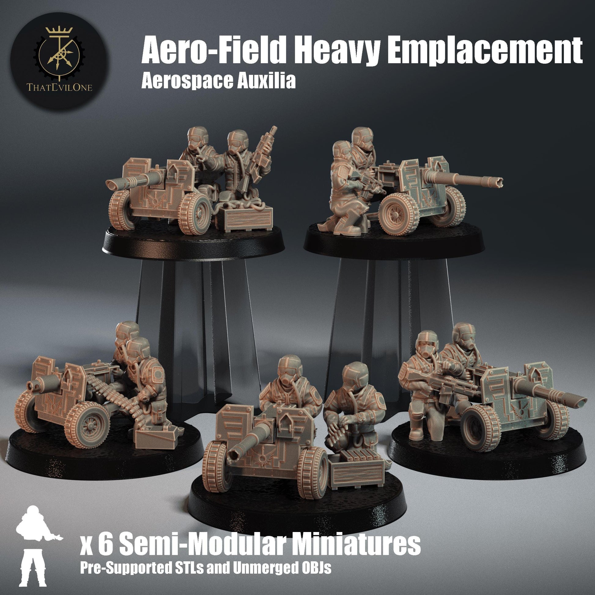 Aerospace Heavy Emplacments - Aerospace Auxilia (4) (sculpted by That Evil One)
